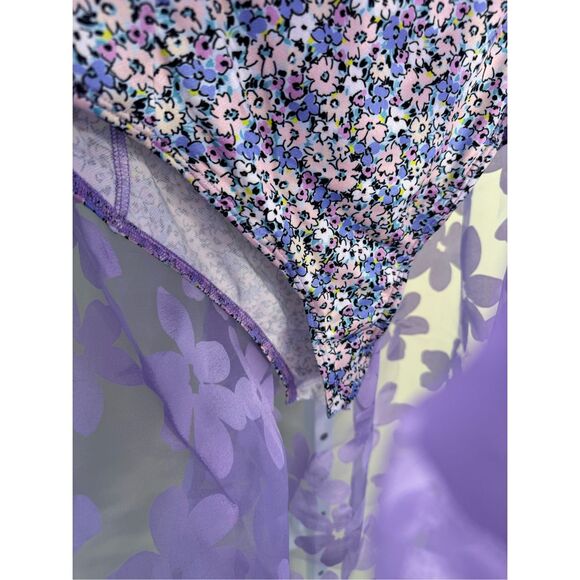 For Love & Lemons NWT Villegas Midi Dress in Purple Size M - Picture 10 of 10